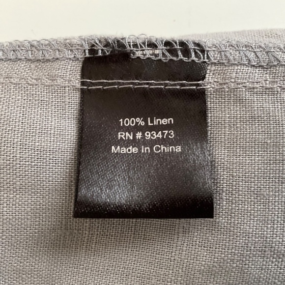 Pure Amici Women’s Shirt Sz S Gray Button Up Linen Classic Preppy Office Siren - Picture 11 of 12